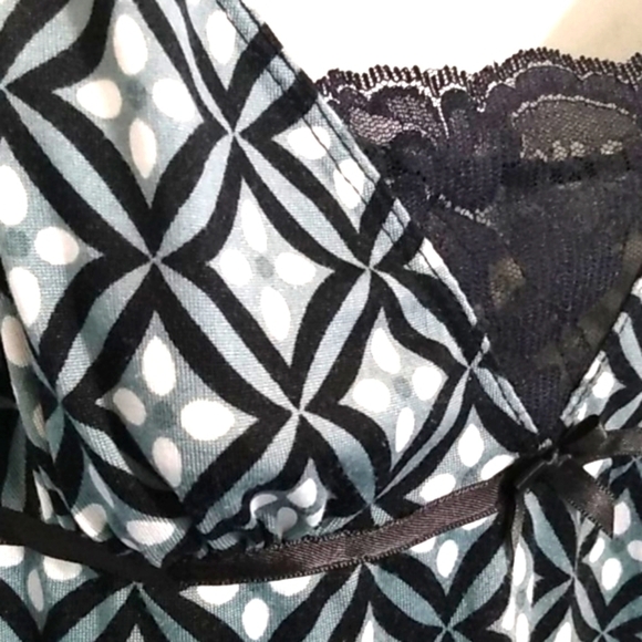 NEW DIRECTIONS BLACK & WHITE CHEMISE SIZE MEDIUM - Picture 4 of 12